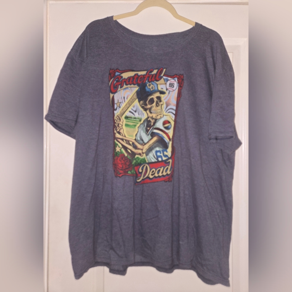 Grateful Dead On Deck Dark Blue Heather Baseball Graphic Tee Size 2XL